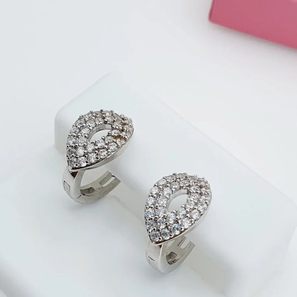 "925 Sterling Silver Cubic Zirconia Earrings, U19254656 - Picture 10 of 11